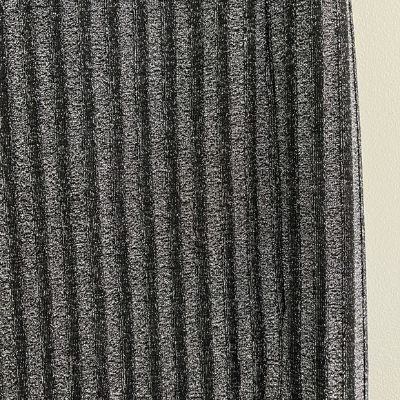 NWT H&M Silver and Black, Sparkly, Striped Pencil Skirt - Picture 2 of 8
